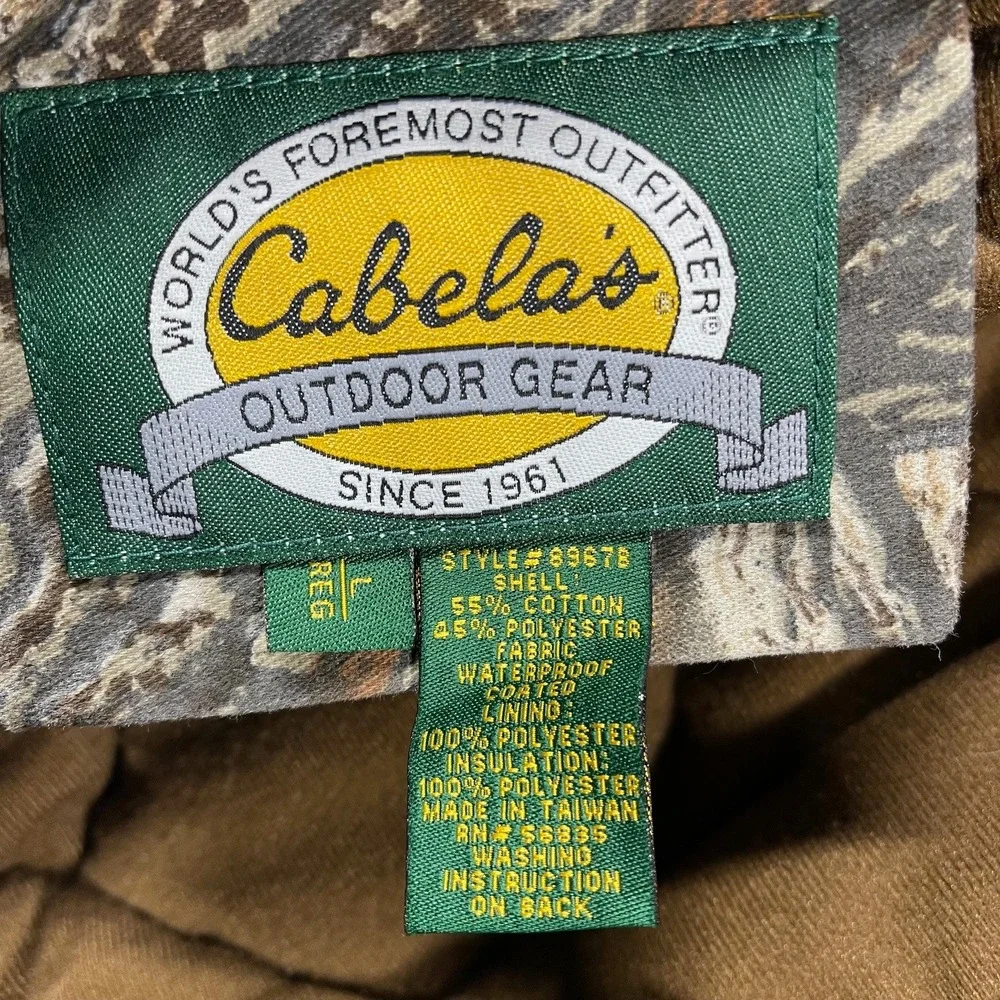 Cabela's Outdoor Gear Reversible Camo Insulated Jacket Men's Large Bomber Coat‎